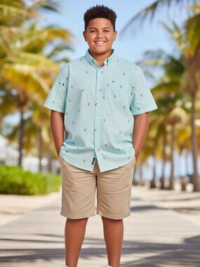 Quicksilver Kids' Cotton Button-Up Shirt NWT Large